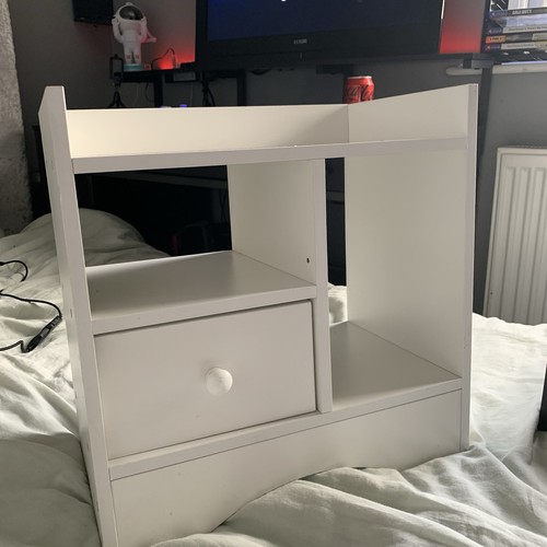White wood bedside - bedside, cabinet