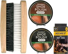 4pc Shoe Brush & Wax Polish