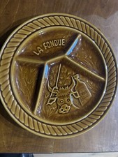 x2 retro french fondue plates
