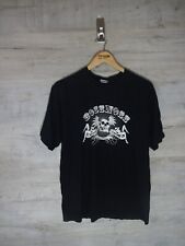 boss hoss Biker Skull spellout Graphic Tee Vtg Black T Shirt w/  sonar Tag L