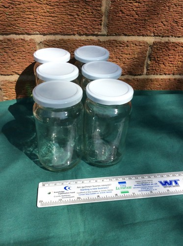 Glass jam jars with - glass,
