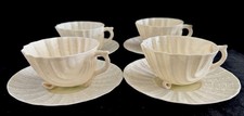 4 Belleek Neptune Yellow Cups