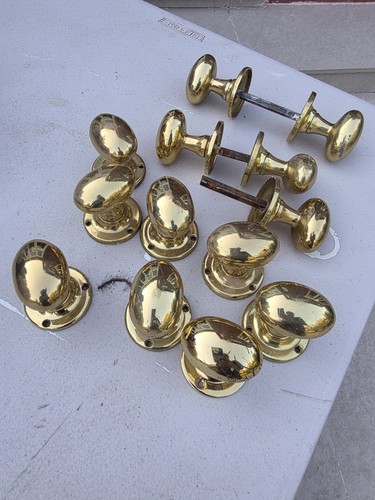 Reclaimed brass door knobs - brass,
