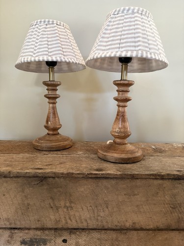 Turned wood lamp - wood,
