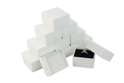 White cardboard ring box - ring,