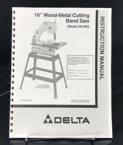 Delta 560 instruction - delta,