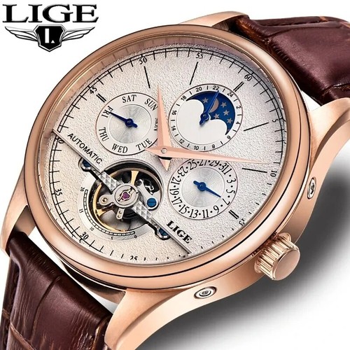 Tourbillon leather watch - watch, men's