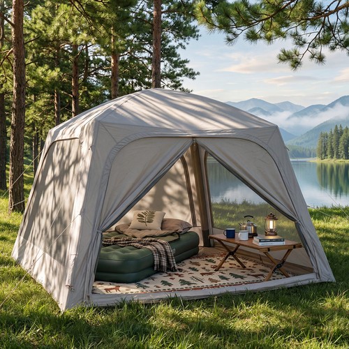 Inflatable camping tent with - inflatable,