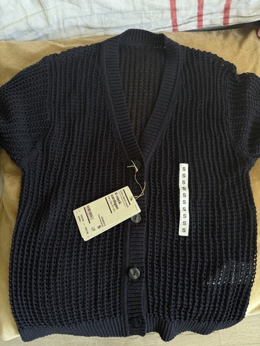 Muji neck cardigan charcoal - v-neck,