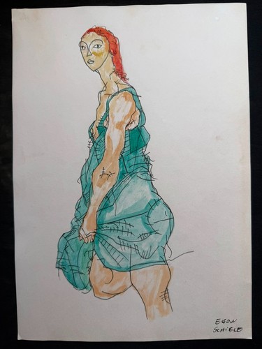 Egon schiele painting drawing - schiele,