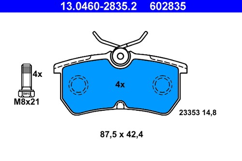 Rear brake pad set disc - brake,