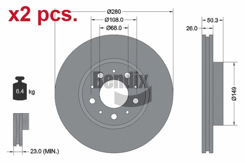 Pcs front brake - front, rotos