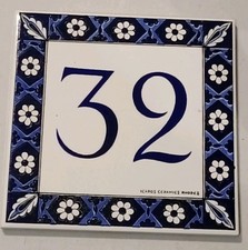 Ceramic House Number 32 Tile