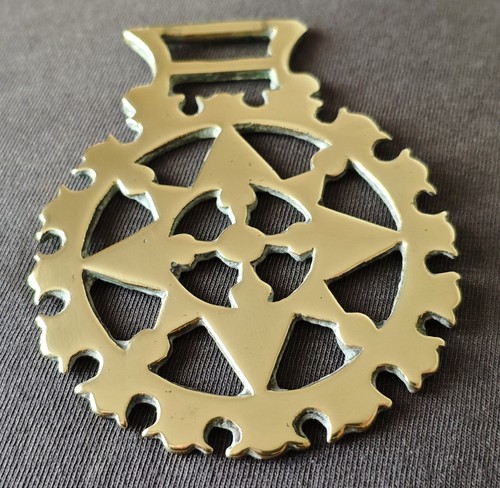 Antique cast horse brass - cast,