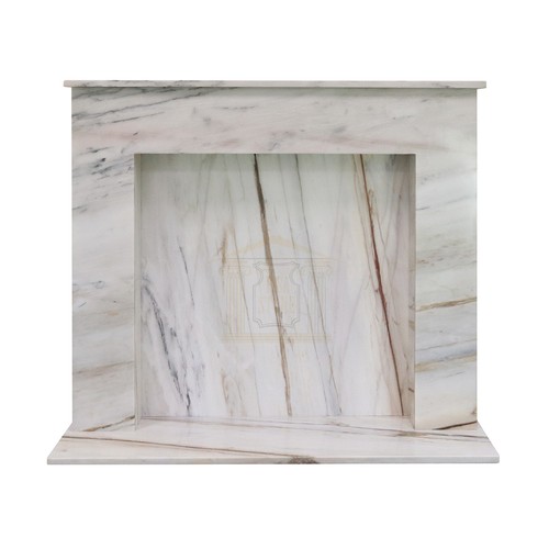 White veined marble fireplace - veined,