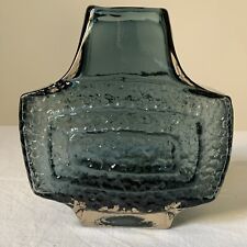 WHITEFRIARS glass  TV vase Geoffrey Baxter, 9677, Indigo blue Textured 1960s