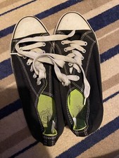 Primark Black White Plimsoles Trainers Size 9