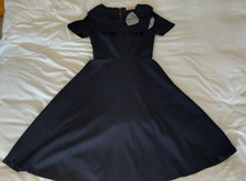 BETTIE PAGE  by TATYANA Womens Navy Blue Swing Dress Size M