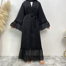 Dubai Open Abaya Muslim Women Maxi Dress Kaftan Jilbab Robe Islamic Party SF102