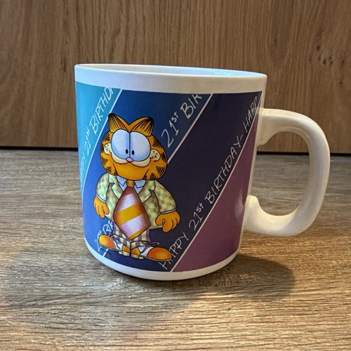 Vintage garfield mug happy - vintage, mug,