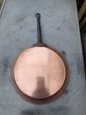 Vintage French Villedieu Copper Tin Lined Frying Pan Sauté Pan 1.7kg