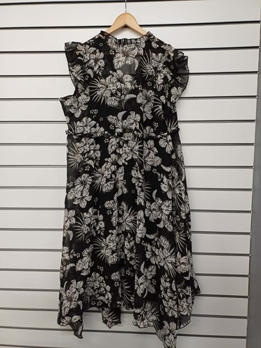 Yours ladies black floral v - ex,