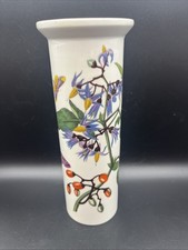 Portmeirion Pottery-The Botanic Garden Bud Vase-Woody Nightshade & Moth-17 cm