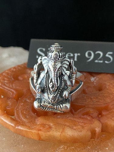 Chunky solid silver ganesh - silver,