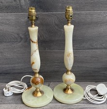 Pair Marble Onyx Alabaster