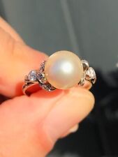 Amazing Antique Art Deco MikiMoto Pearl & Diamond Platinum Statement Ring