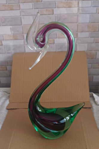 Art glass swan figurine - art,
