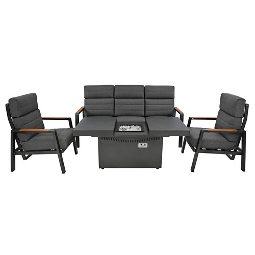 Aluminium garden furniture set - aluminium,