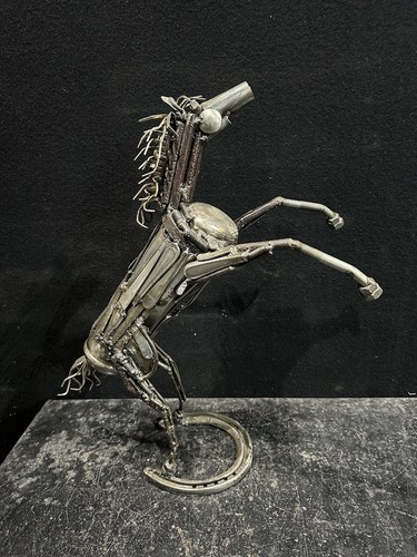 Welded metal horse sculpture - welded,