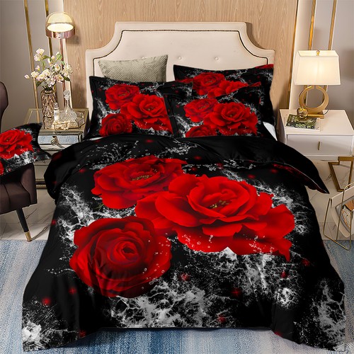 Red rose quilt - rose, duvet