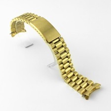 Solid Rugged Stainless Steel Watch Strap Band Curved End Business 18/19/20/21/22