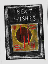 2024linocut "Best Wishes" card