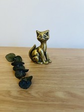 Vintage brass cat ornament
