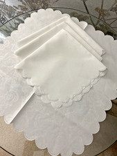 FOUR VINTAGE WHITE POLYESTER