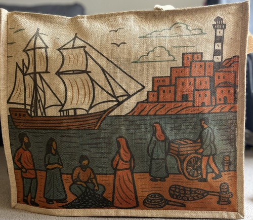 Large jute reusable - large, shopping