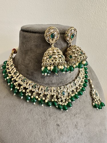 Imitation green jewellery set - green,