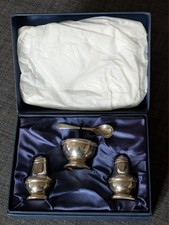 Vintage 1968 Sterling Silver Hallmarked Condiment set,Original Box