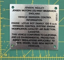 Jensen Healey Vehicle Emission