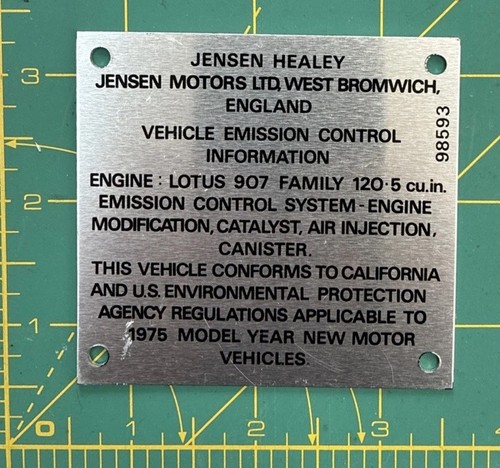 Jensen healey vehicle - jensen, emission