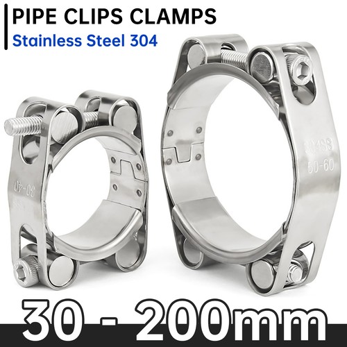 304 steel exhaust - super, clamps