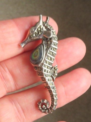 Sterling silver brooch - silver,