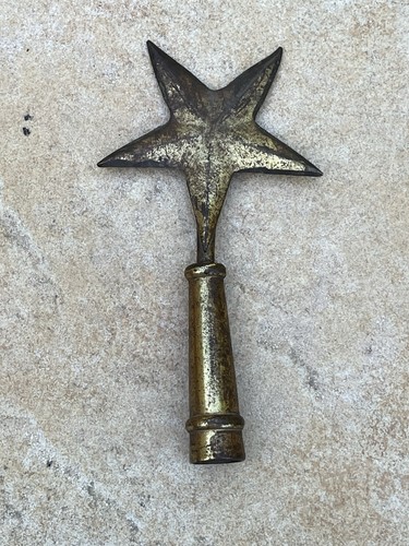Vintage brass star - brass, finial
