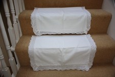 NB1161  Pr Vintage White Cotton Lace Edge Pillowcases  32 x 22" Inc Lace