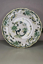 Mason's Green Chartreuse Dinner Plate Vintage Ironstone Green & Gold 25cm