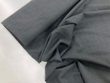 Grey Suiting Fabric Poly Wool Fine Blue Check Windowpane Formal Dressmaking