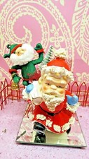 Vtg SANTA W Blue Mittens TOY